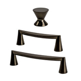 Burnished Bronze "Core" Drawer Pulls and Knob - Forge Hardware Studio