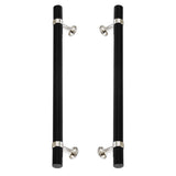 Polished Nickel and Matte Black Smooth "Contemporary" Glass Shower Door Handles