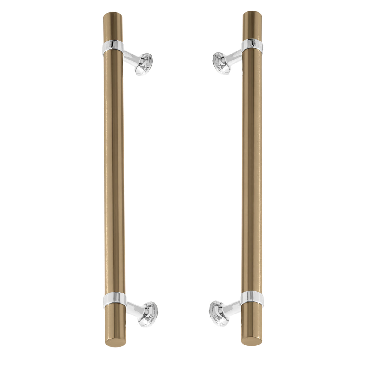 Chrome and Champagne Bronze Smooth "Contemporary" Glass Shower Door Handles