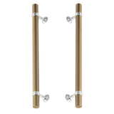 Chrome and Champagne Bronze Smooth "Contemporary" Glass Shower Door Handles
