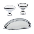 Polished Chrome "Heritage" Cabinet Knobs and Cup Pulls - Forge Hardware Studio
