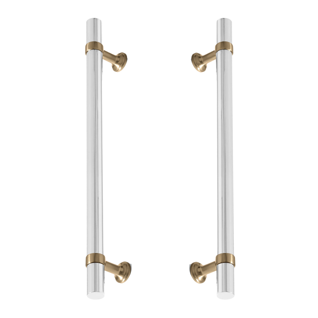 Champagne Bronze and Chrome Smooth "Contemporary" Glass Shower Door Handles