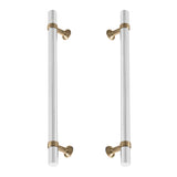 Champagne Bronze and Chrome Smooth "Contemporary" Glass Shower Door Handles