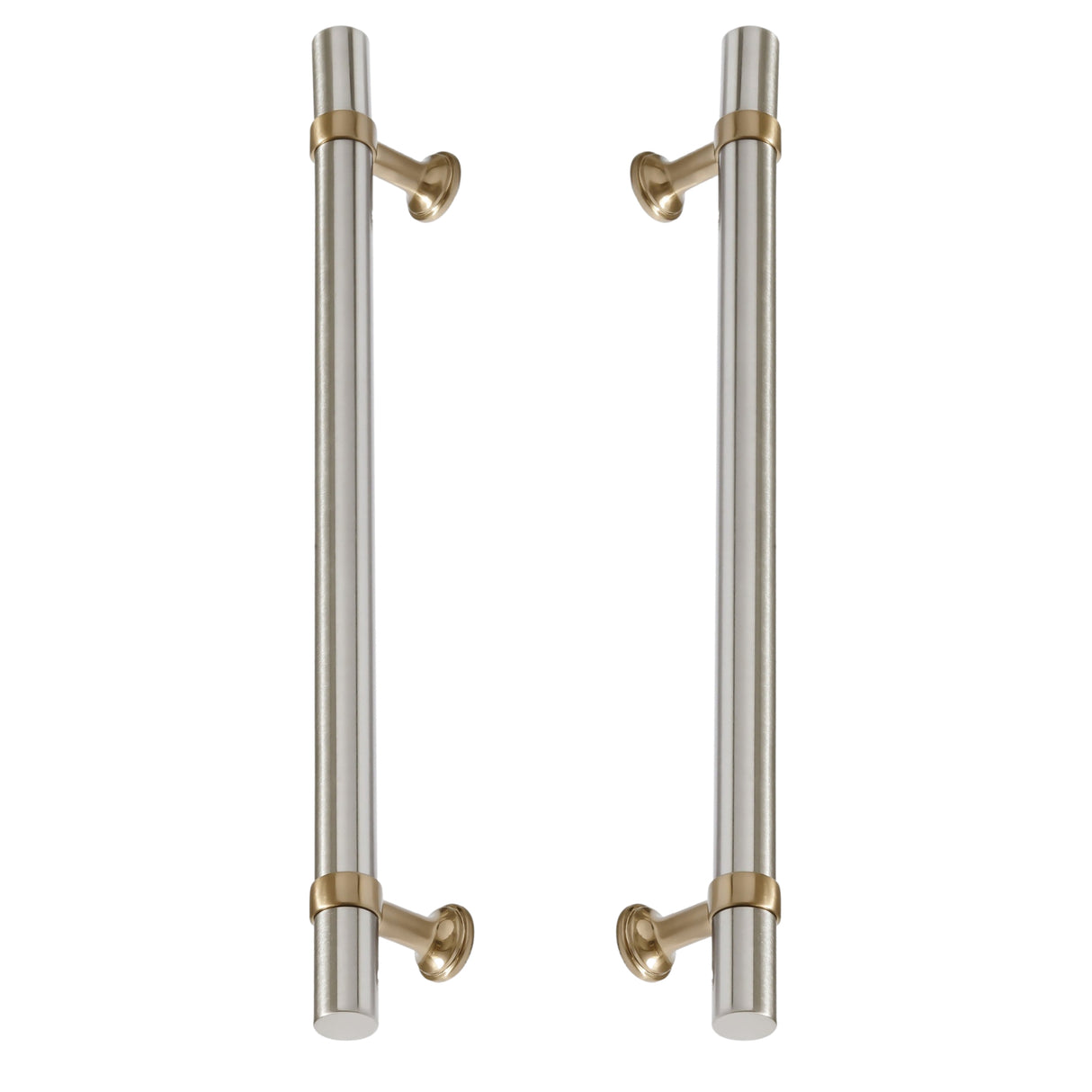 Champagne Bronze and Satin Nickel Smooth "Contemporary" Glass Shower Door Handles