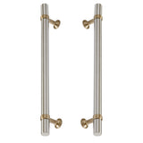 Champagne Bronze and Satin Nickel Smooth "Contemporary" Glass Shower Door Handles
