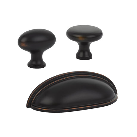 Oil Rubbed Bronze "Heritage" Cabinet Knobs and Cup Pulls - Forge Hardware Studio