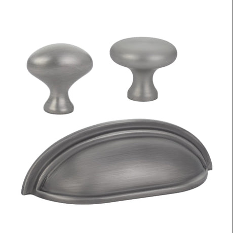 Pewter "Heritage" Cabinet Knobs and Cup Pulls - Forge Hardware Studio