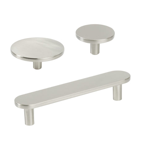 Satin Nickel "Arlow" Drawer Pulls and Cabinet Knobs - Forge Hardware Studio