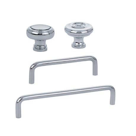 Polished Chrome "Heritage No.2" Cabinet Knobs and Wire Pulls - Forge Hardware Studio