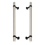 Matte Black and Polished Nickel Smooth "Contemporary" Glass Shower Door Handles