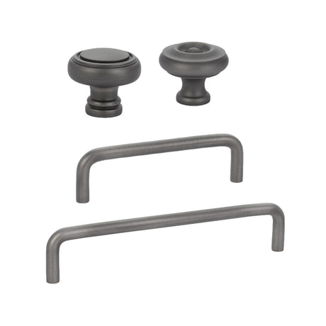 Pewter "Heritage No.2" Cabinet Knobs and Wire Pulls - Forge Hardware Studio
