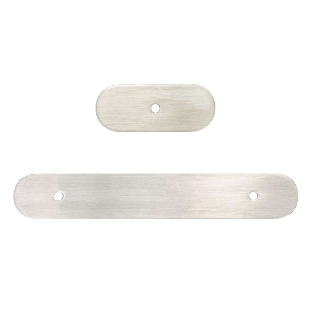 Brushed Nickel Rounded Drawer Pull Backplates