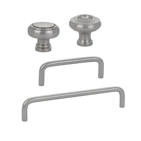 Satin Nickel "Heritage No.2" Cabinet Knobs and Wire Pulls - Forge Hardware Studio