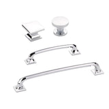 Polished Chrome "Milli" Square Cabinet Knobs and Drawer Pulls