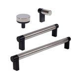 Knurled Black and Polished Nickel Cabinet Knobs and Drawer Pulls