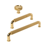 Unlacquered Brass "ES Knurled" Round Knobs and Drawer Pulls