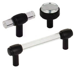 Lucite Matte Black "Nash" Drawer Pulls and Cabinet Knobs