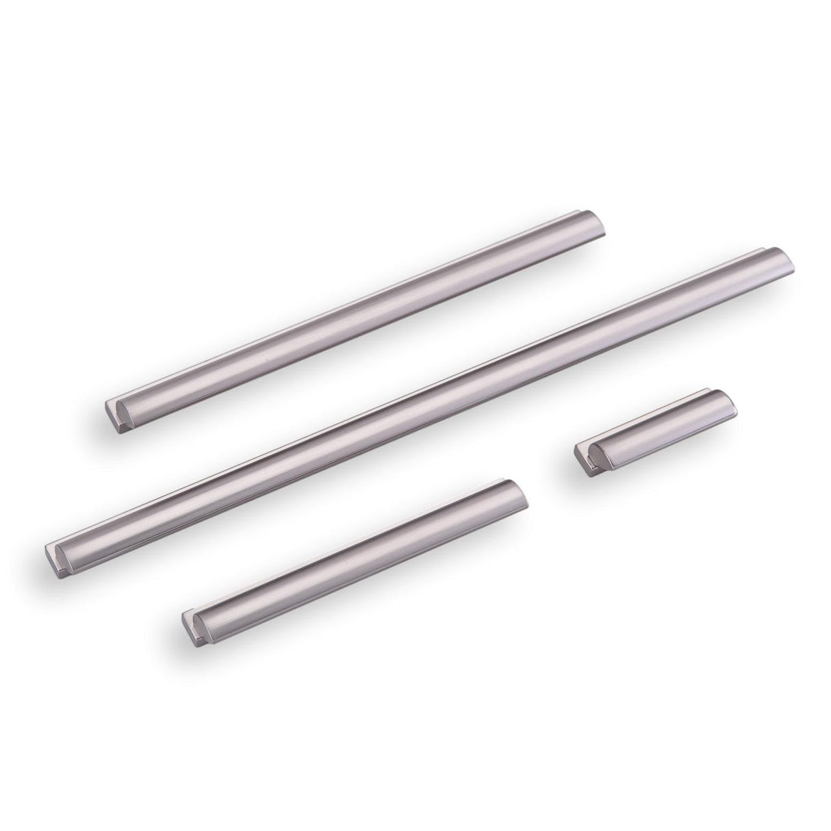 Lew's Finger Cabinet Knobs and Pulls in Brushed Nickel