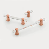 Satin Copper and Lucite "Gleam" Cabinet Knob and Drawer Pulls