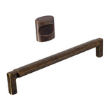 U-Shaped "Florence" Cabinet Knob and Drawer Pulls in Worn Brass