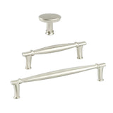 Brushed Nickel "Amelia" Knob and Drawer Pulls
