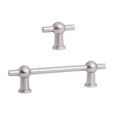 Brushed Nickel "Elodie" T-Knob and Drawer Pull