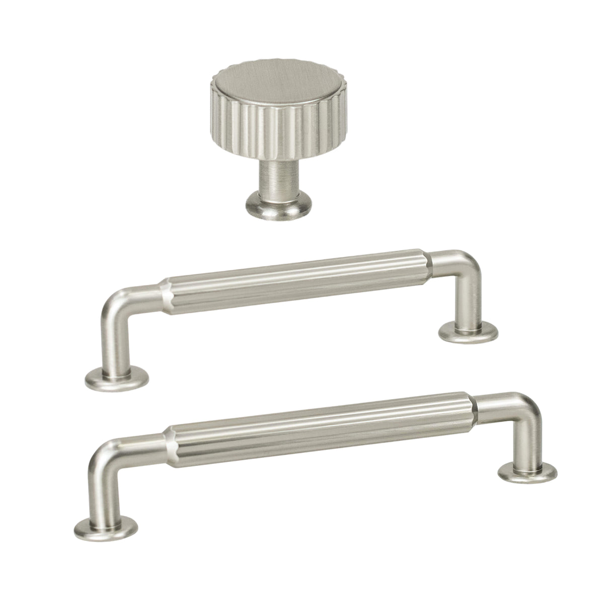 Brushed Nickel "Canopy" Cabinet Knob and Drawer Pulls
