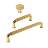 Unlacquered Brass "ES Fluted" Round Knobs and Pulls