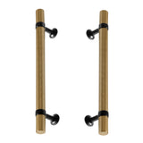 Matte Black and Champagne Bronze Knurled "Contemporary" Glass Shower Door Handles