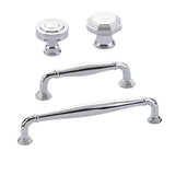 Polished Chrome "Elite Geometric" Cabinet Knobs and Drawer Pulls