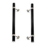 Polished Nickel and Matte Black Knurled "Contemporary" Glass Shower Door Handles