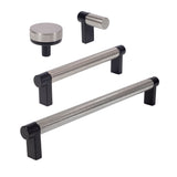 Knurled Black and Satin Nickel Cabinet Knobs and Drawer Pulls