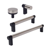 Satin Nickel and Black Smooth Cabinet Knobs and Drawer Pulls