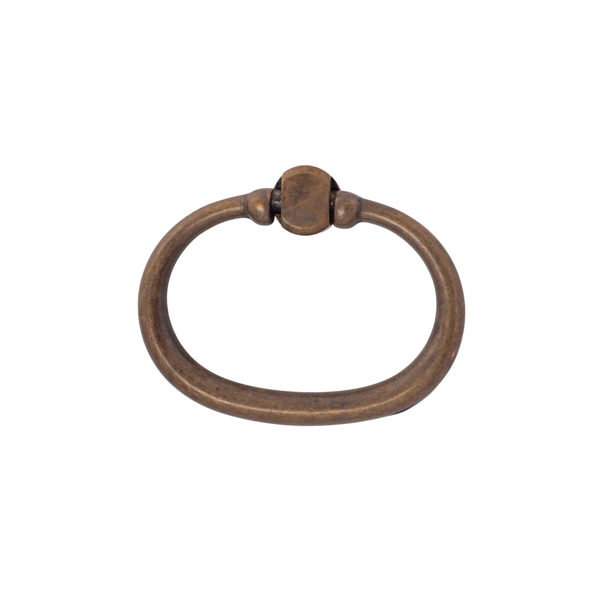 Worn Brass "Arco" Oval Ring Pull