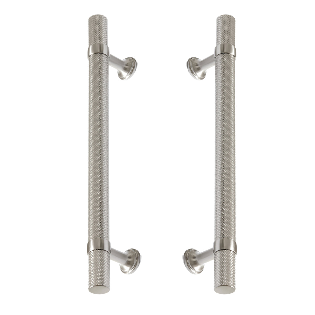 Satin Nickel Knurled "Contemporary" Glass Shower Door Handles