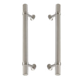 Satin Nickel Knurled "Contemporary" Glass Shower Door Handles