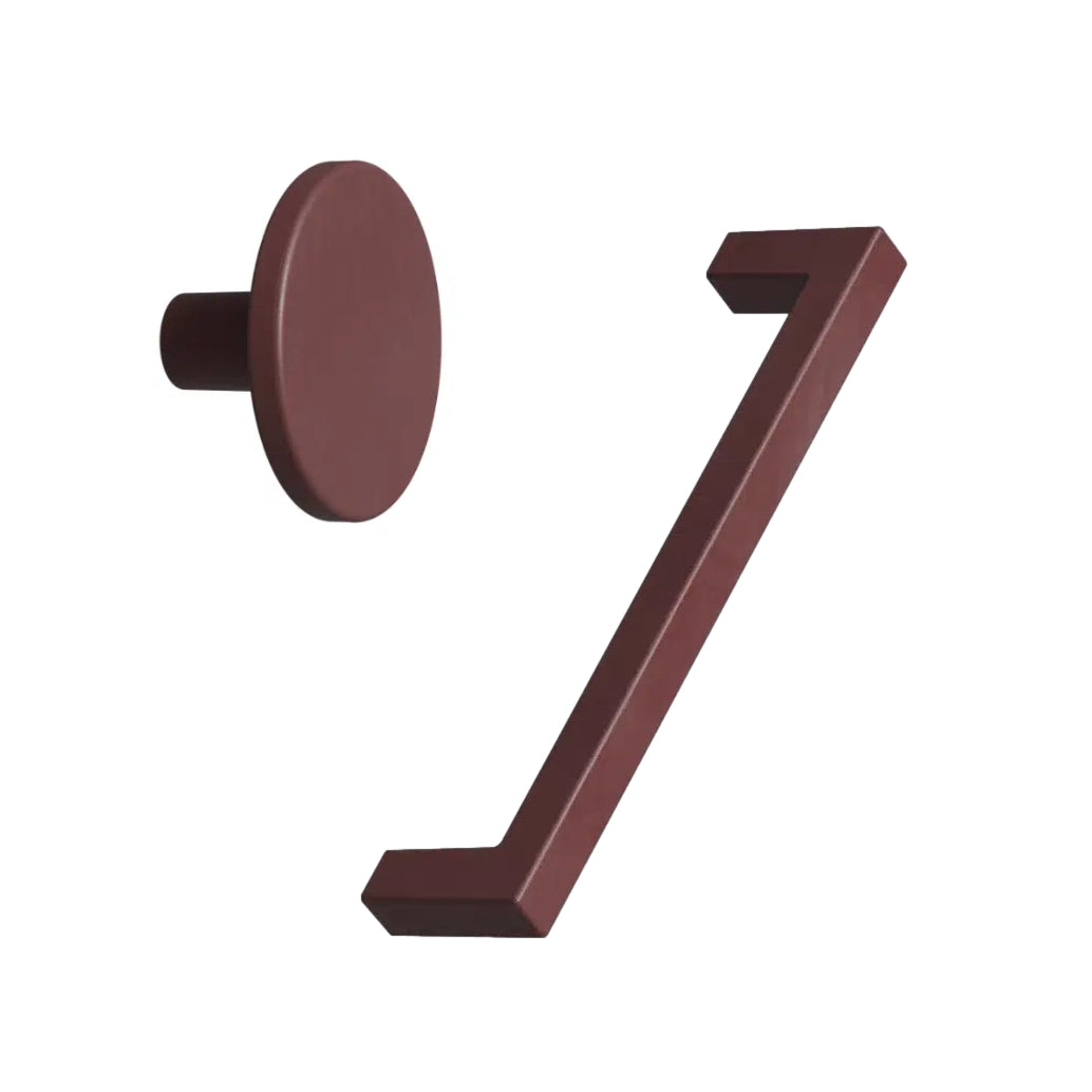 Maroon Red "Plato" Cabinet Knob and Drawer Pull