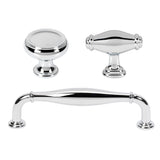 Transitional Polished Chrome "Perry" Cabinet Knobs and Drawer Pulls