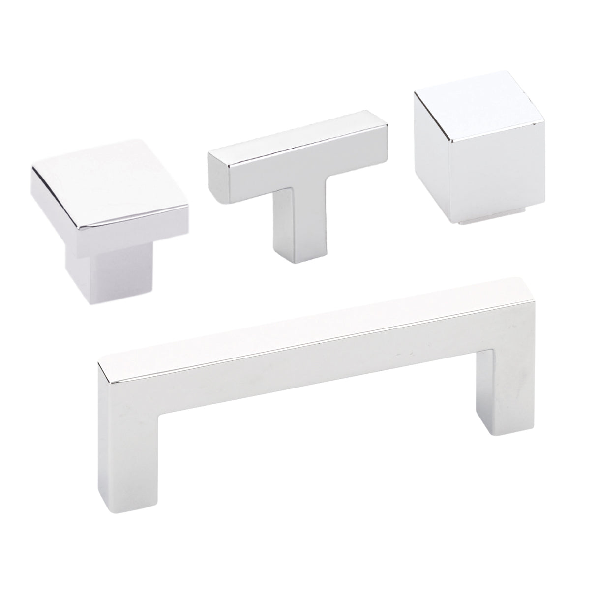 Polished Chrome "Glam" Cabinet Knobs and Drawer Pulls