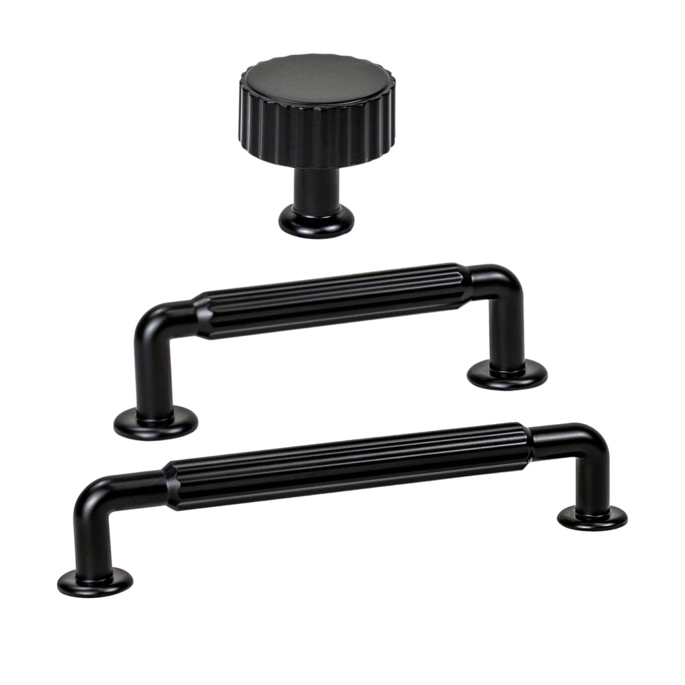 modern black dresser knobs Origin 21 Vero 1-1/4-in Matte Black Round Transitional Cabinet Knob