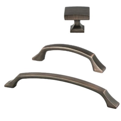 Kelly No.3 Cabinet Knobs and Drawer Pulls in Dark Brushed Bronze - Forge Hardware Studio