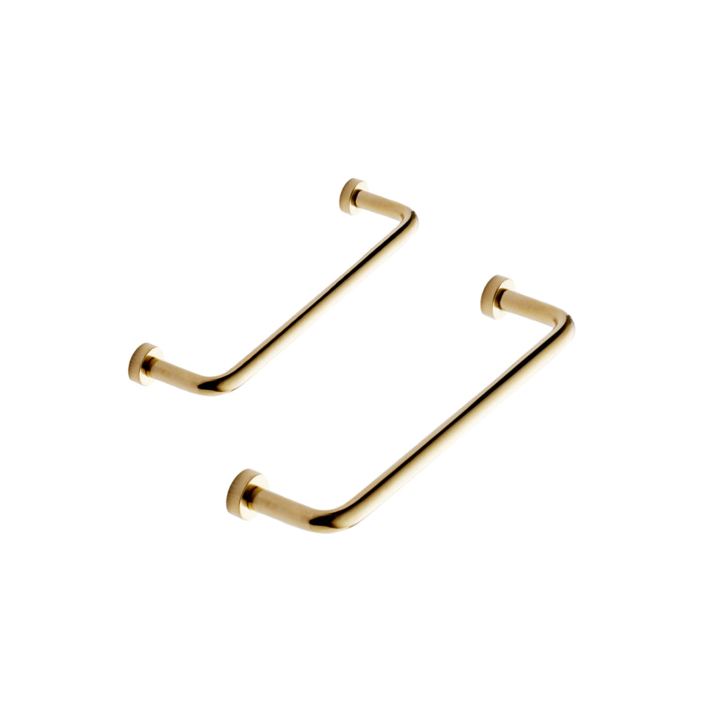 Unlacquered Brass "Lounge" Cabinet Knob and Wire Drawer Pulls - Forge Hardware Studio