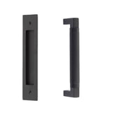 Door Flush Knurled "Helix" Pull and Handle Front and Back Hardware for Interior Doors - Forge Hardware Studio