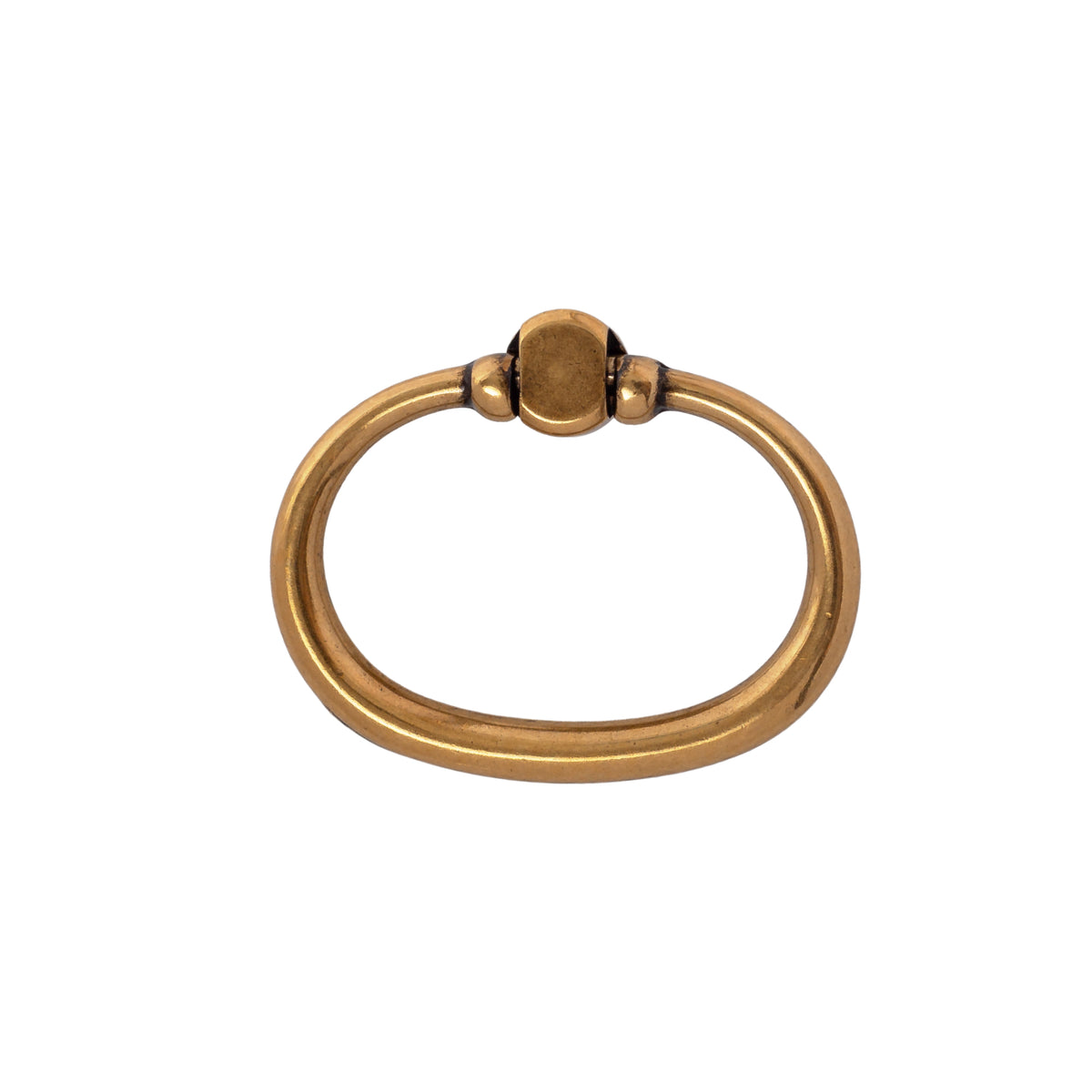 Antique Brass "Arco" Oval Ring Pull