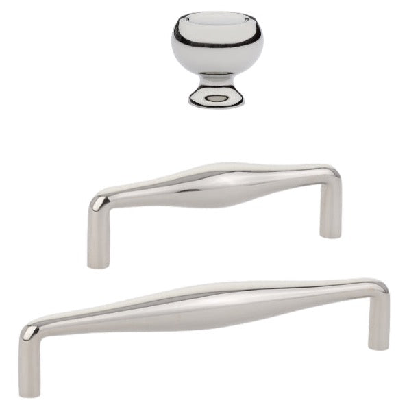 Polished Nickel "Avenue" Cabinet Knobs and Drawer Pulls - Forge Hardware Studio