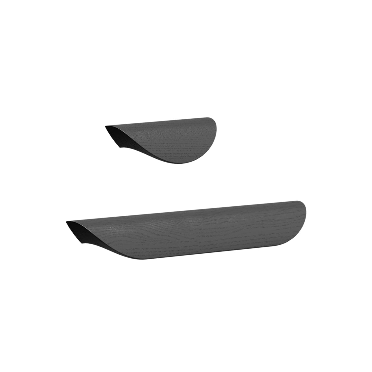 Lacquered Black Wood "Archive" Tab Drawer Pulls - Forge Hardware Studio