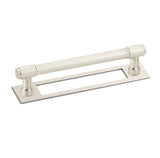 Satin Nickel Industrial Modern Pulls and Knob with Backplate