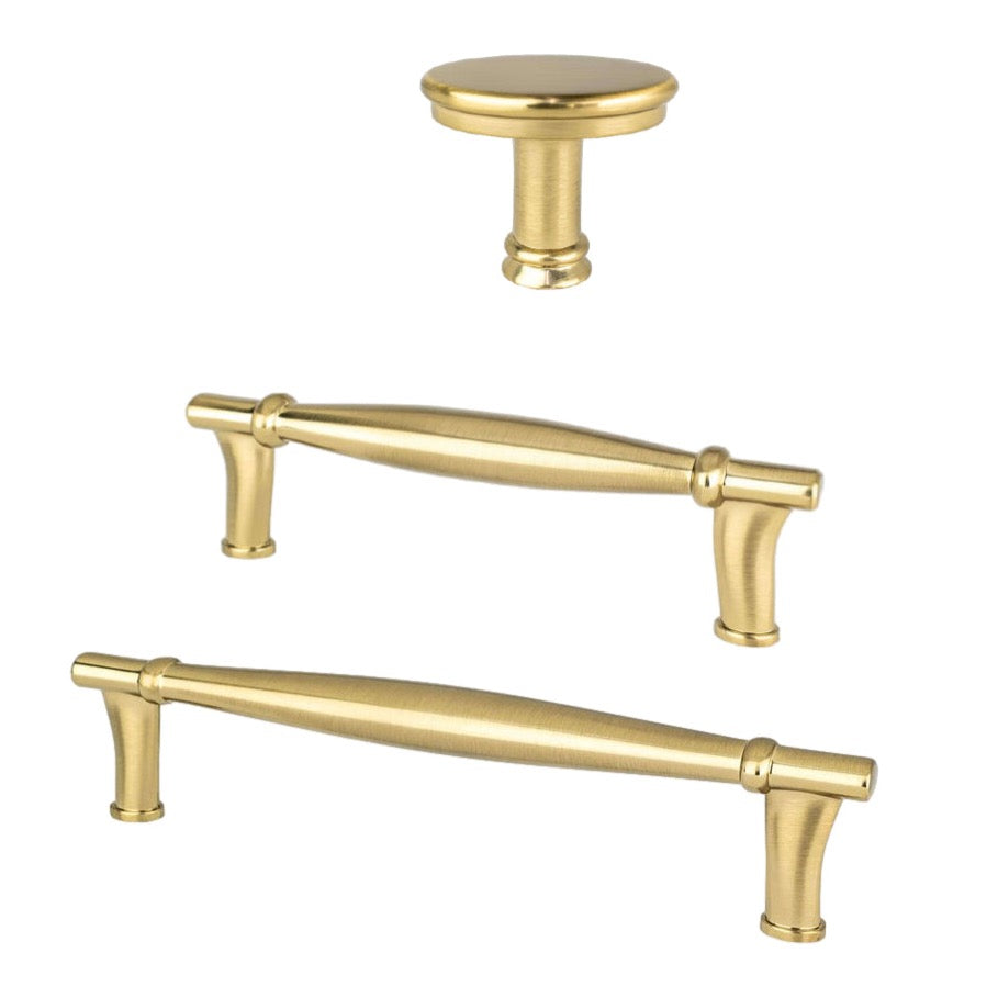 Champagne Bronze "Amelia" Drawer Pulls and Knob - Forge Hardware Studio