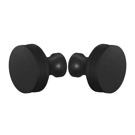 Matte Black "Knurled" Round Glass Shower Knob - Industry Hardware