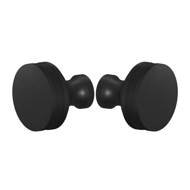 Matte Black "Knurled" Round Glass Shower Knob - Industry Hardware